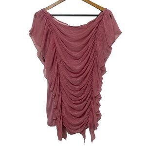 *NWT* Vicinity Ruched Ruffle Whimsical Fairy Blouse Women's Size Extra Large XL